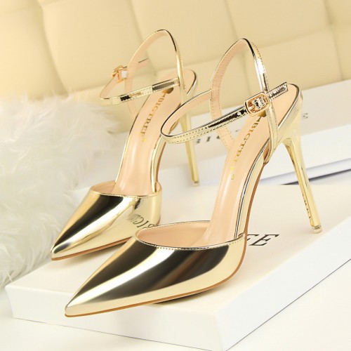 Women's Sexy Strappy Stiletto Patent Leather High Heels