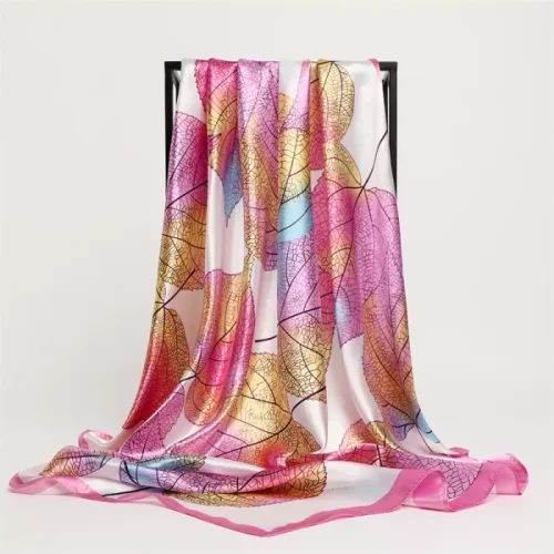 Vintage Floral Square Scarf Silk Shawl Print Wrap  Head scarfs