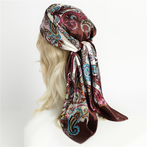 New Ladies Silk Shawl Square Scarf Print Head scarfs
