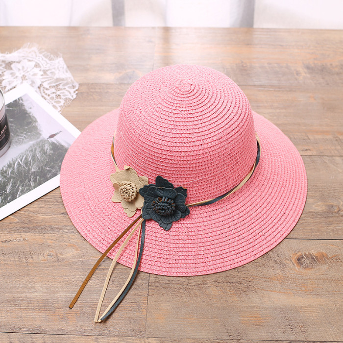 Women's Flower And Grass Small Brim Sunshade Beach Hat