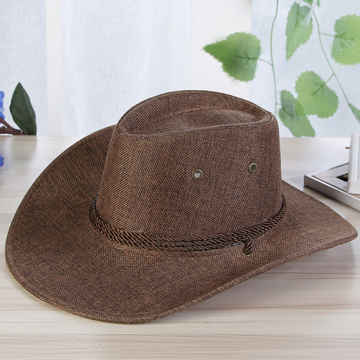 Men's Summer Outdoor Sunscreen Beach Rolled Shade Western Cowboy Hat