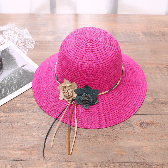 Women's Flower And Grass Small Brim Sunshade Beach Hat