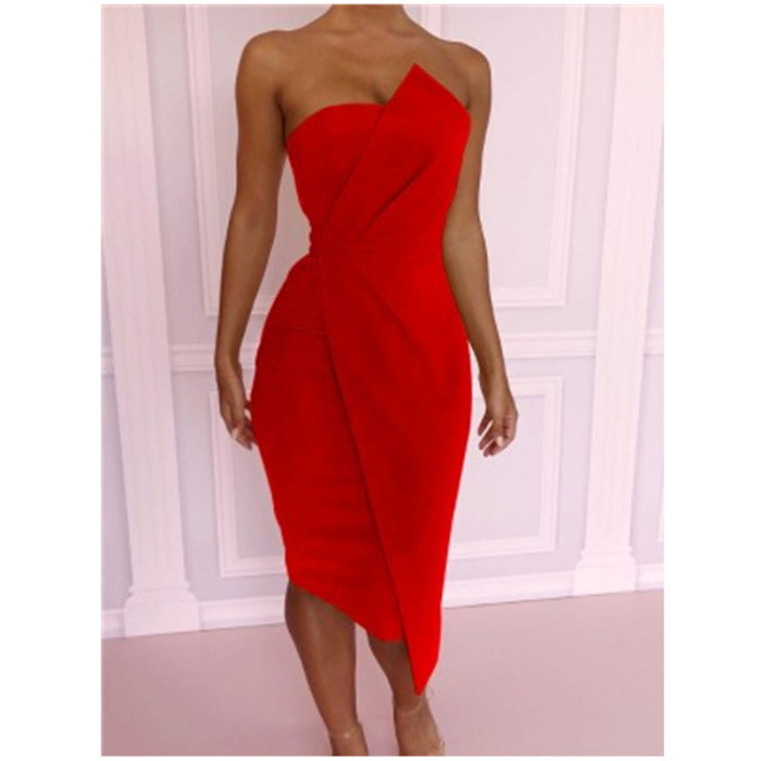Women's Sexy Slim Fit Solid Sleeveless Party  Bodycon Dress
