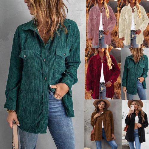 Women's Tops New Lapel Buttons Loose Casual   Blouses