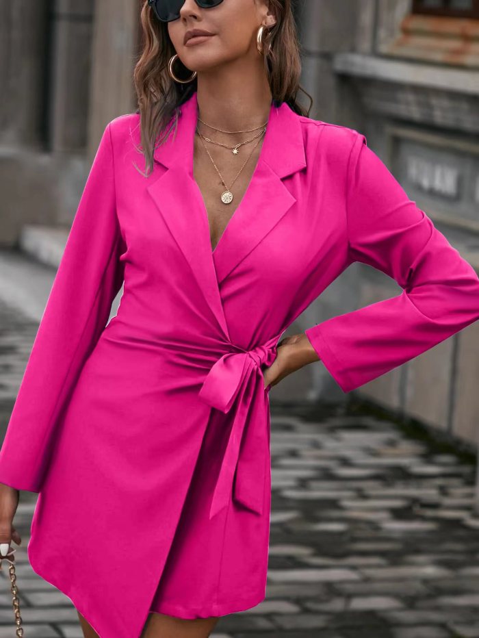 New Women's Lace-up Waist Fashion Loose Temperament  Blazers