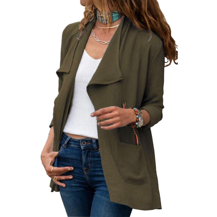 Women's Solid Color Short Trench  Casual Versatile  Coat