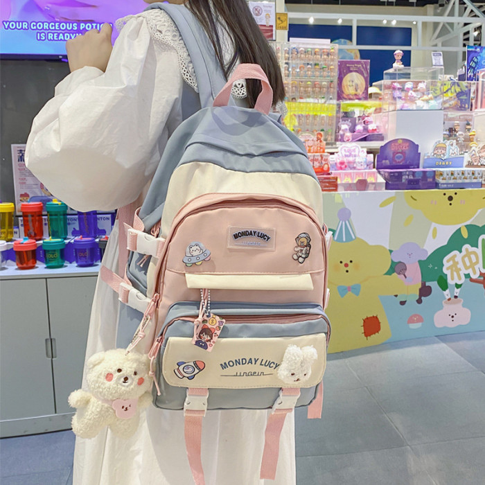 Cute Women's Waterproof Nylon Versatile Large Capacity  Harajuku Backpack