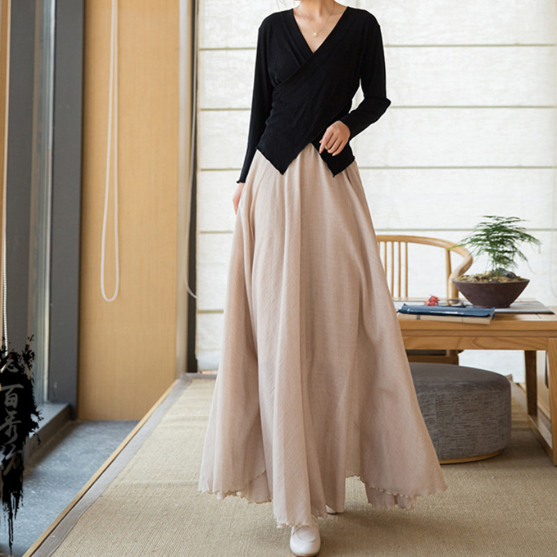 Harajuku Solid Color High Waist Swing Elegant Fashion A-Line Skirts