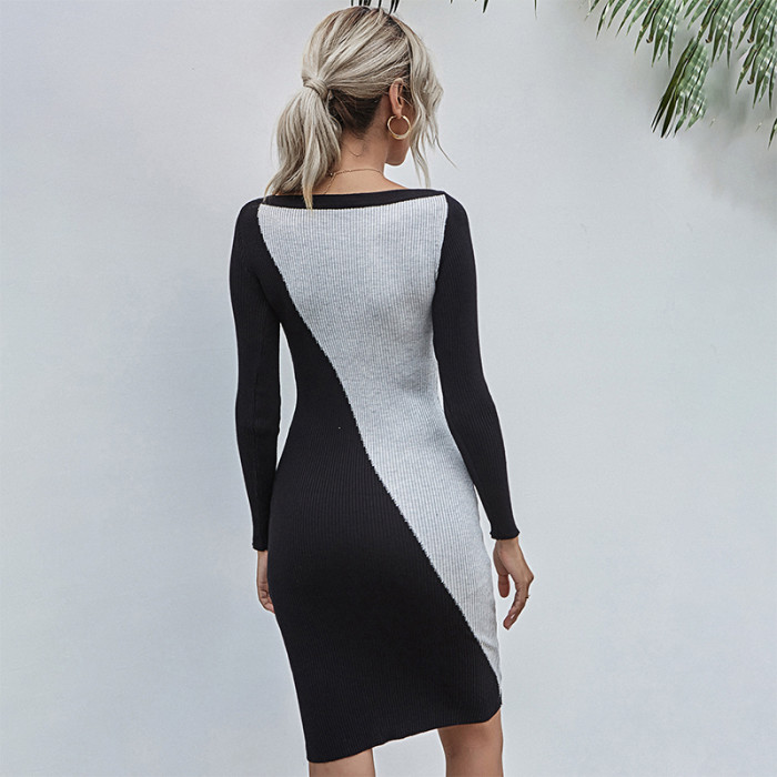 Women's Long Sleeve Sexy Skinny Party Casual Fashion Sweater Dress