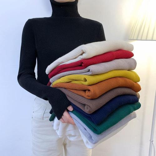 Fashion Turtleneck Solid Color Cashmere Casual Long Sleeve Bottoming Sweater