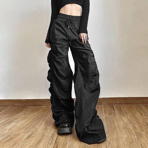 Gothic Loose High Waist Pleated Wide Leg Pants