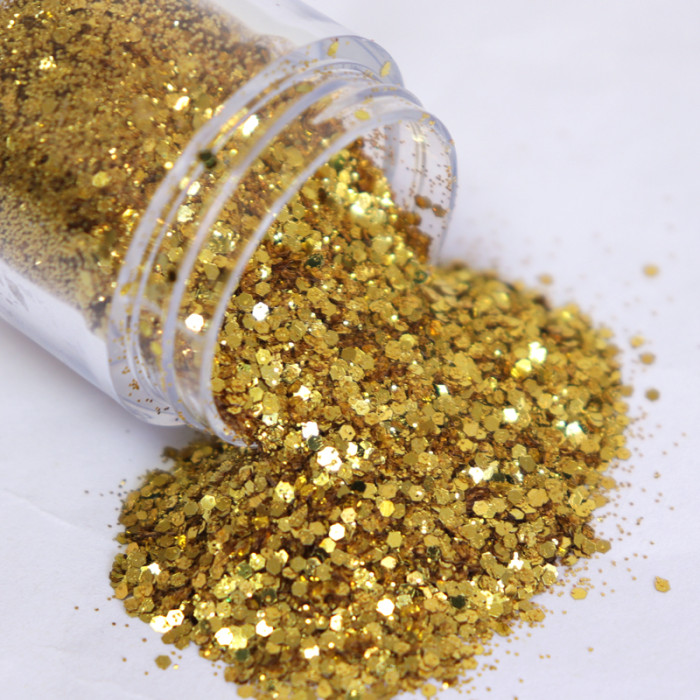 1 Bottle Holographic Chunky Nails Glitter Sequins Shiny Ultra Thin Mixed Hexagon Flakes DIY Nail Art Decorations Accessories
