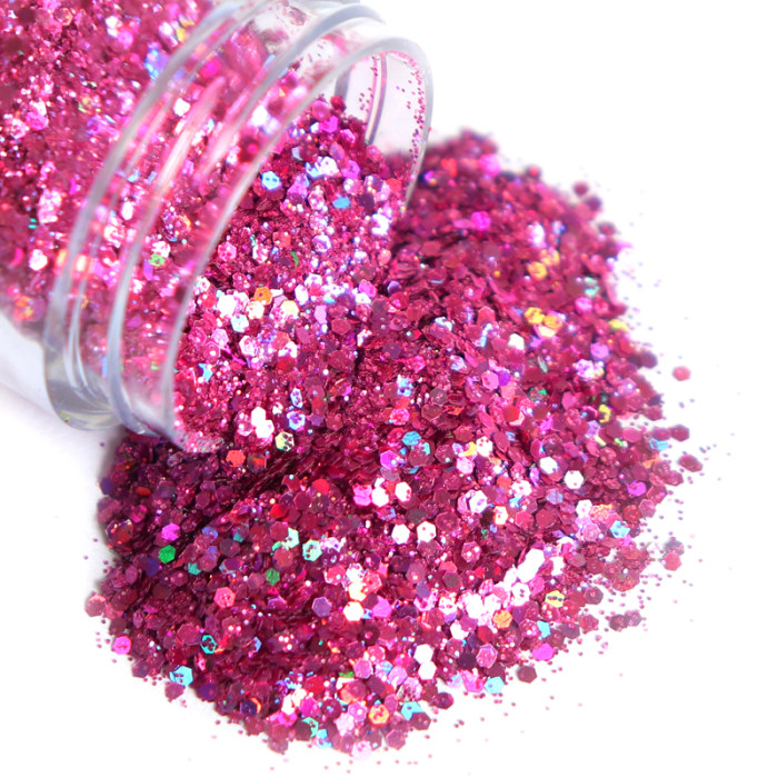 1 Bottle Holographic Chunky Nails Glitter Sequins Shiny Ultra Thin Mixed Hexagon Flakes DIY Nail Art Decorations Accessories