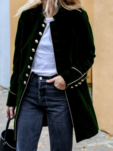 Chic Street Long Sleeve Loose Jacket Single Breasted Casual Jacket