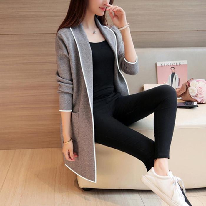 2023 Autumn Winter Long Cardigan Casual Sweater Knitted Cardigans Coat