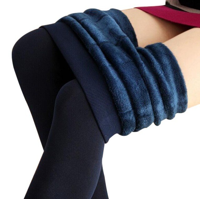 Fashion Knitted Fleece Casual High Elasticity Thick Leggings