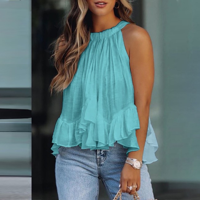 Sexy Backless Camisole Strapless Sleeveless Loose Elegant  Blouses & Shirts
