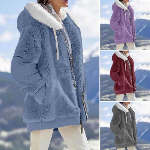 Fashion Loose Plush Zipper Warm Coat Winter Jacket Coat