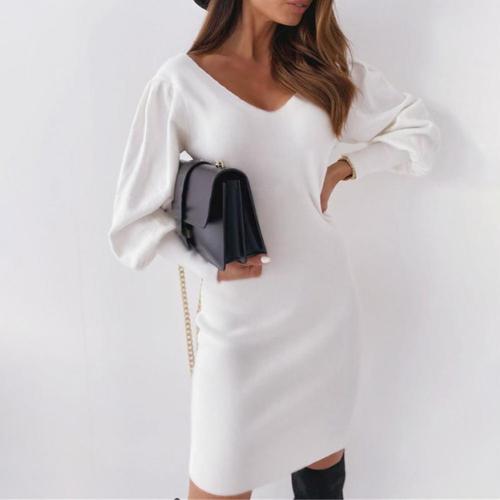 Fashion Long Sleeve Loose O Neck Warm Straight Casual Party Sweater Dress