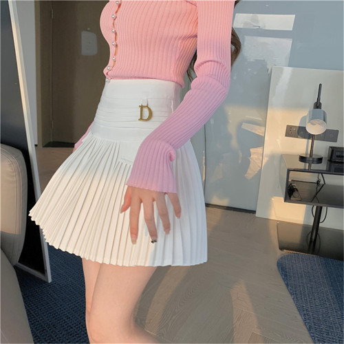 Fashionable A-line Casual Solid Color High Waist Sexy Miniskirt