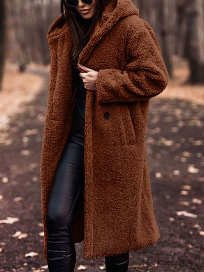 Autumn Winter Long Coat Woman Plush Warm Faux Fur Coat Women Fur Teddy Jacket Female Teddy Coat Outwear Ladies