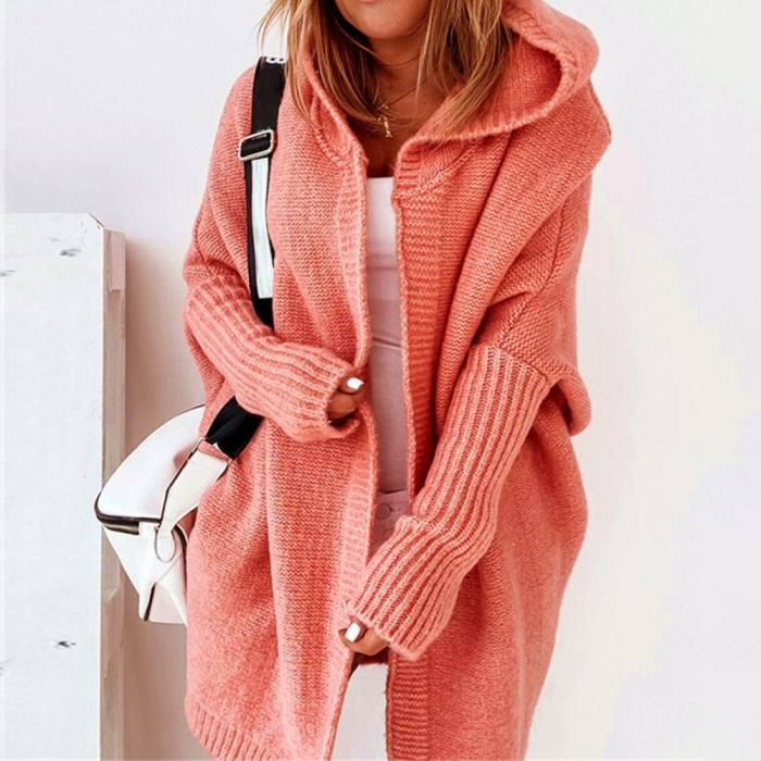 Mid-Length All-Match Cardigan Korean Fashion Loose Batwing Sleeve Sweaters Jacket