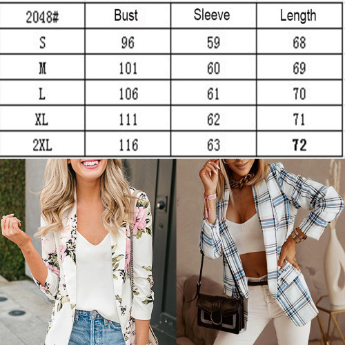 2023 Retro Floral Printing Suit Casual Professional Versatile Style Blazer Pocket Casual Coat Outwear
