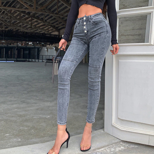 Women's High Waist Fashion Stretch Hip Lift Slim Pencil Jeans