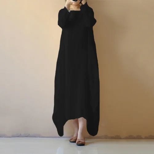 Bohemian Chic Long Sleeve Sheer Casual Loose Beach Party Maxi Dress
