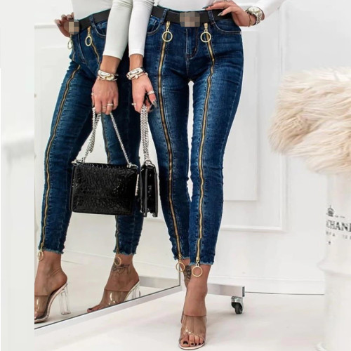 Women's Fashion O-Line Casual High Waist Skinny Jeans