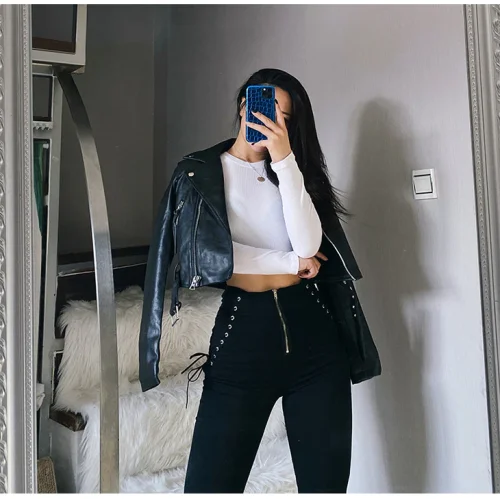 Sexy High Waist Zipper Slim Fit Pencil Jeans