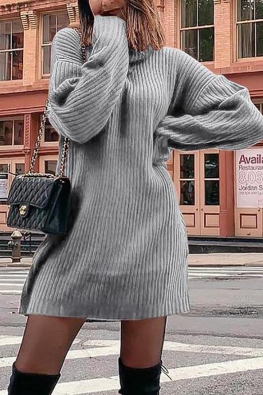 Casual High Collar Pure Colour Thickening Knitted Sweater