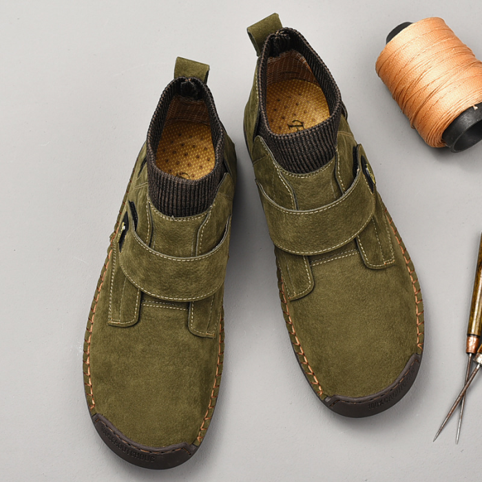 Men's Soft Non-slip Velcro Driving Leather Shoes