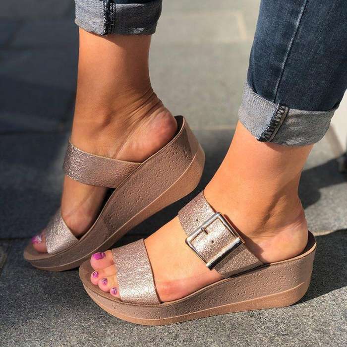 Women Ladies Slip On Sandal Shoes