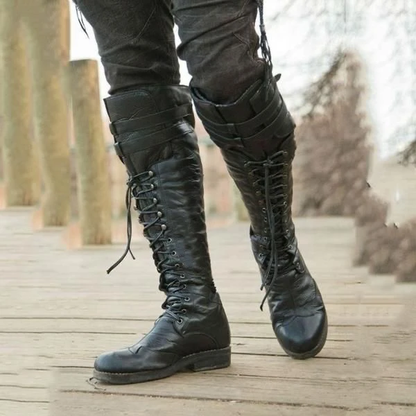 US$ 90.53 - Men’s Black Studded Rider Boots - www.fashionvoly.com