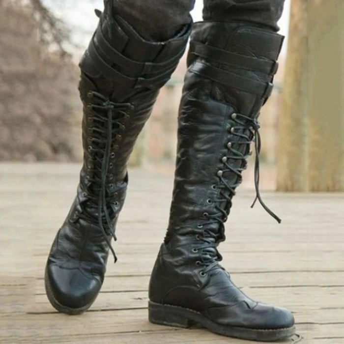 Men’s Black Studded Rider Boots
