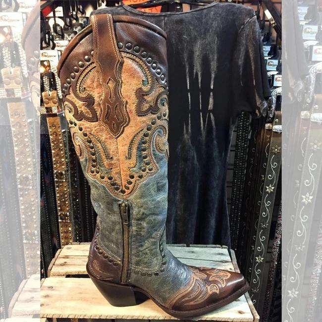 Ladies Sexy Corral Distressed Antique Saddle Boots