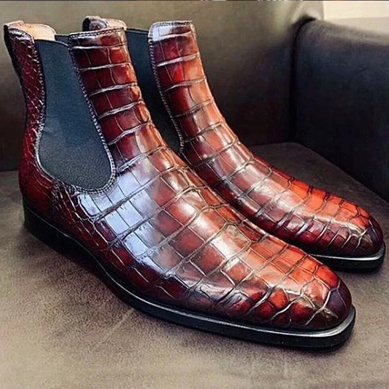 US$ 84.09 - Men's New Fashion Alligator Boots - www.fashionvoly.com