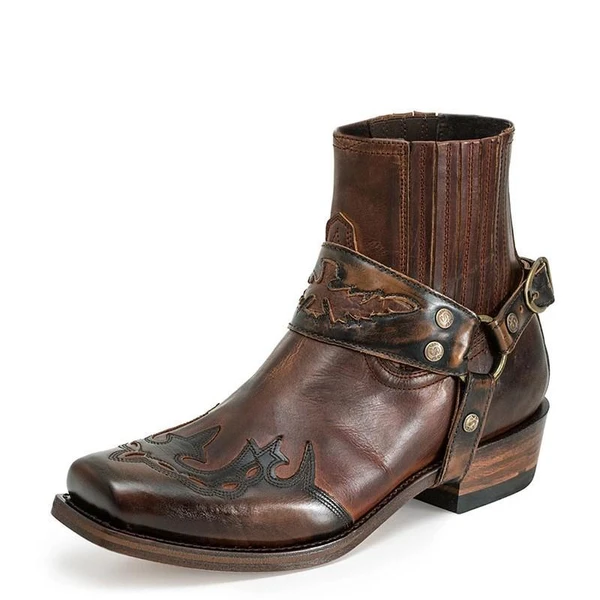 Men's Retro Cowboy Ankle Boots