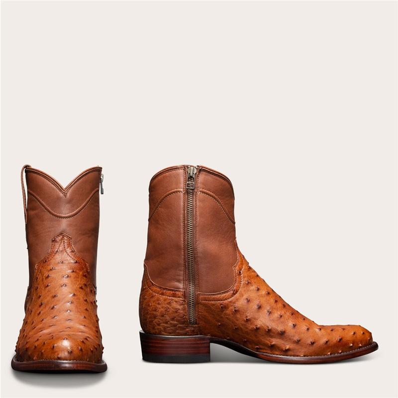 US$ 82.99 - Men's Ostrich Zip-Up Boot - Full-Quill Zipper Cowboy Boots ...