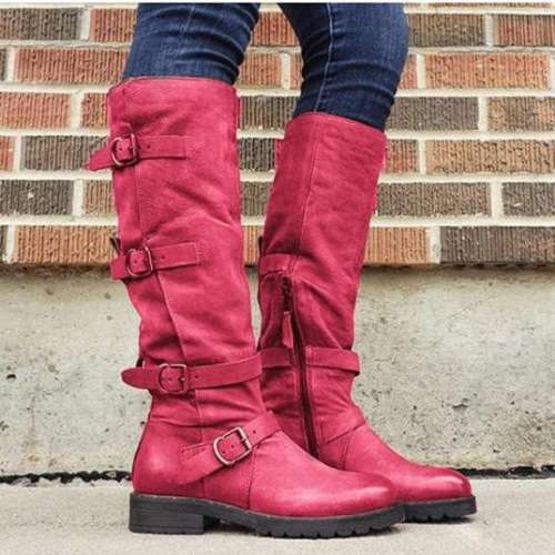 Women Casual Chic Buckle Boots