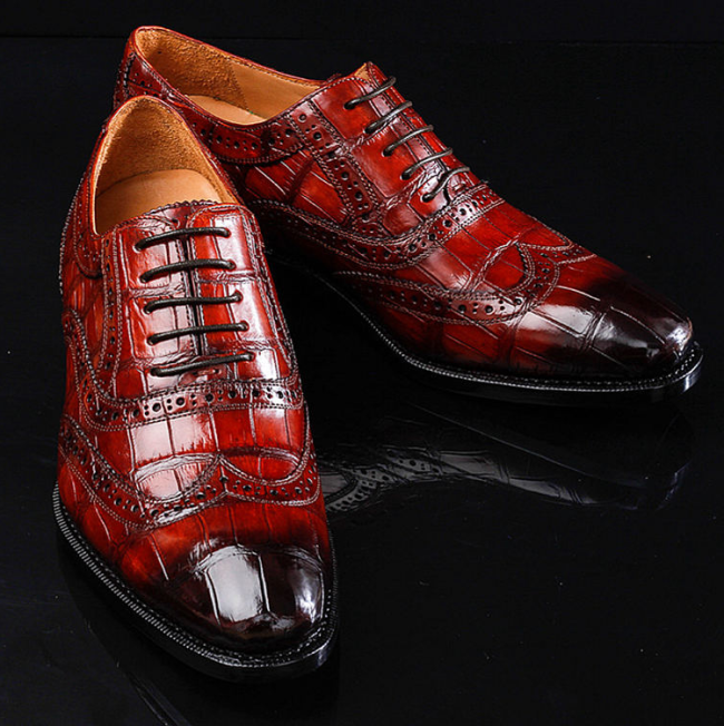 Alligator Brogue Wingtip Dress Shoes