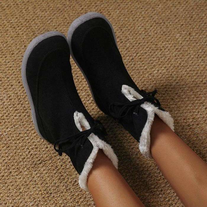 Fashion Suede Flat Snow Boots