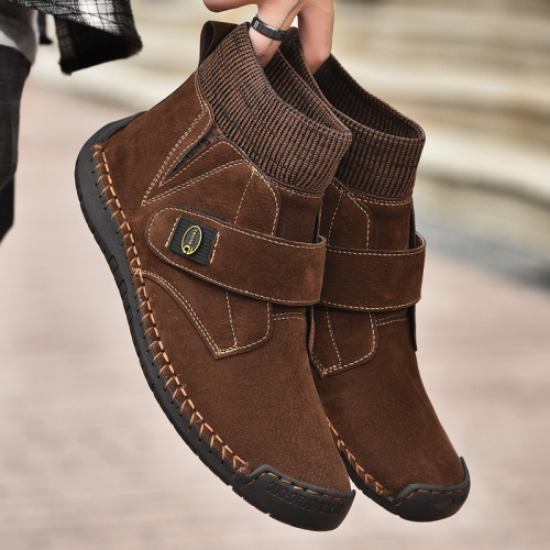 Men's Soft Non-slip Velcro Driving Leather Shoes