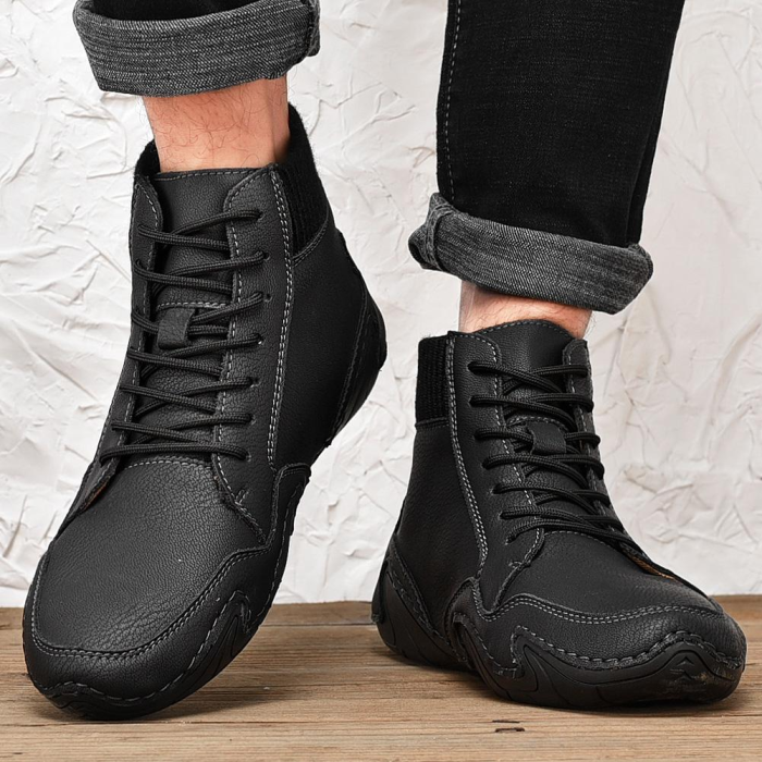 Men's Handmade Leather Comfy Soft Sock Ankle Boots