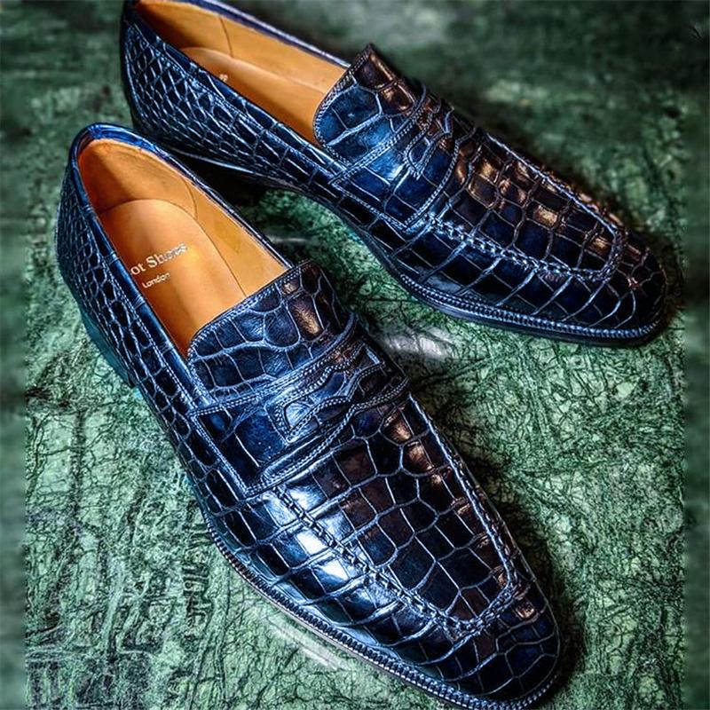 US$ 72.57 - Crocodile Alligator Formal Shoes - www.fashionvoly.com