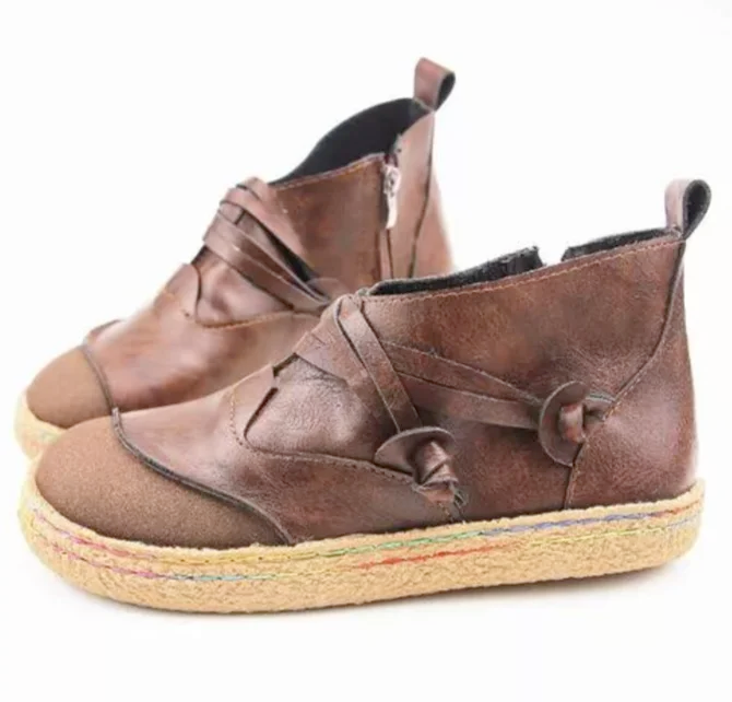 Autumn Leather Flat Boot