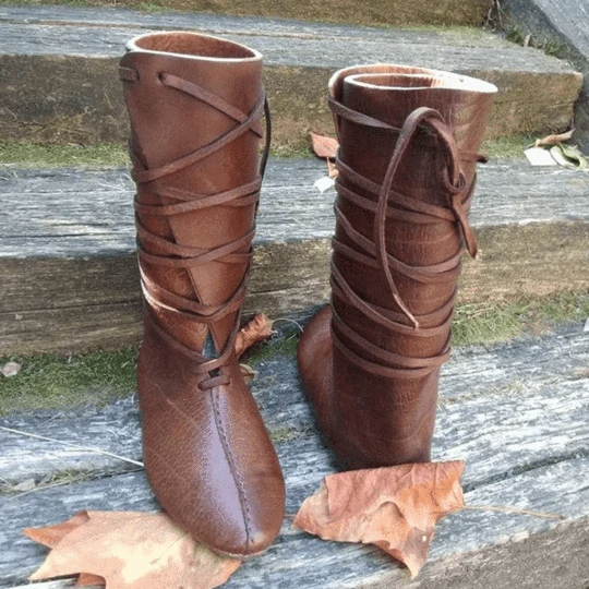 Men's Retro Stitching Design Lace-up Boots