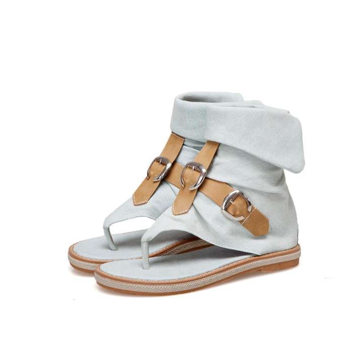 Fashion Ladies Denim Flat Sandals Summer Platform Sandals shoes