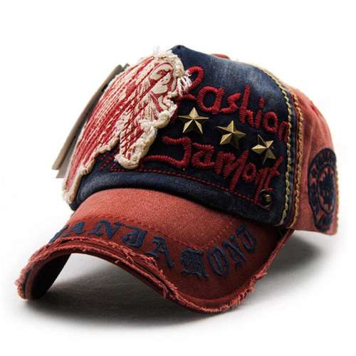 Men Women Vintage Cotton Washed Embroidery Baseball Cap Adjustable Golf Snapback Hat
